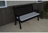A & L Furniture Co. Yellow Pine 5' Royal English Garden Bench  - Ships FREE in 5-7 Business days - Rocking Furniture