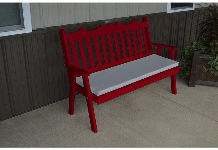 A & L Furniture Co. Yellow Pine 6' Royal English Garden Bench  - Ships FREE in 5-7 Business days - Rocking Furniture