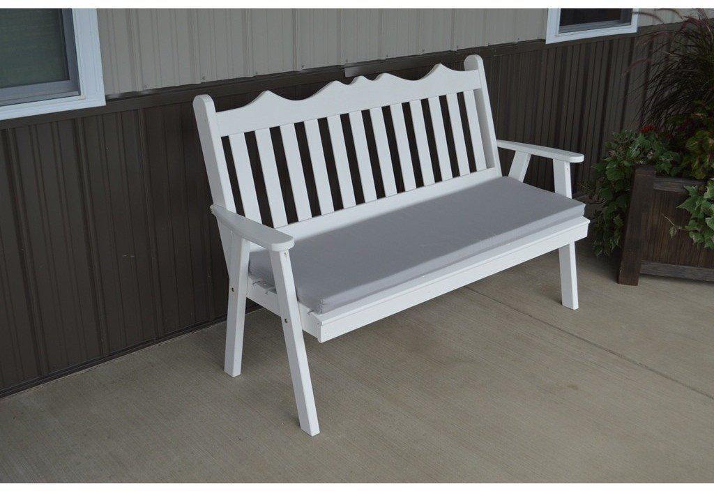 A & L Furniture Co. Yellow Pine 6' Royal English Garden Bench  - Ships FREE in 5-7 Business days - Rocking Furniture