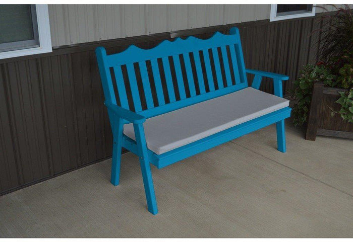 A & L Furniture Co. Yellow Pine 6' Royal English Garden Bench  - Ships FREE in 5-7 Business days - Rocking Furniture