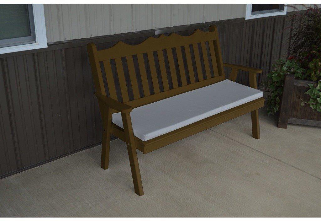 A & L Furniture Co. Yellow Pine 4' Royal English Garden Bench  - Ships FREE in 5-7 Business days - Rocking Furniture