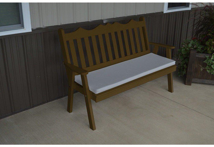 A & L Furniture Co. Yellow Pine 6' Royal English Garden Bench  - Ships FREE in 5-7 Business days - Rocking Furniture