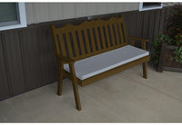 A & L Furniture Co. Yellow Pine 5' Royal English Garden Bench  - Ships FREE in 5-7 Business days - Rocking Furniture