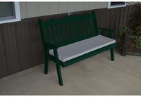 A & L Furniture Co. Yellow Pine 6' Royal English Garden Bench  - Ships FREE in 5-7 Business days - Rocking Furniture