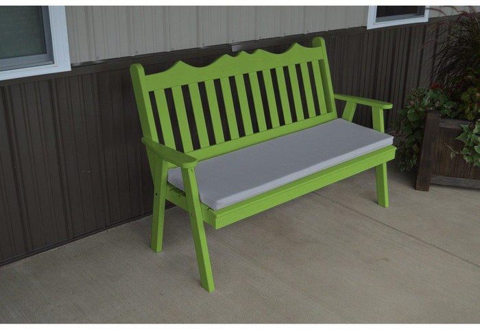 A & L Furniture Co. Yellow Pine 6' Royal English Garden Bench  - Ships FREE in 5-7 Business days - Rocking Furniture
