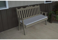 A & L Furniture Co. Yellow Pine 4' Royal English Garden Bench  - Ships FREE in 5-7 Business days - Rocking Furniture