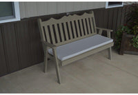 A & L Furniture Co. Yellow Pine 6' Royal English Garden Bench  - Ships FREE in 5-7 Business days - Rocking Furniture