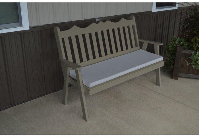 A & L Furniture Co. Yellow Pine 6' Royal English Garden Bench  - Ships FREE in 5-7 Business days - Rocking Furniture
