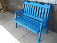 A & L Furniture Co. Yellow Pine 6' Royal English Garden Bench  - Ships FREE in 5-7 Business days - Rocking Furniture