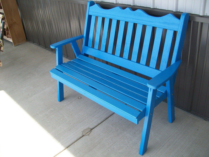 A & L Furniture Co. Yellow Pine 6' Royal English Garden Bench  - Ships FREE in 5-7 Business days - Rocking Furniture