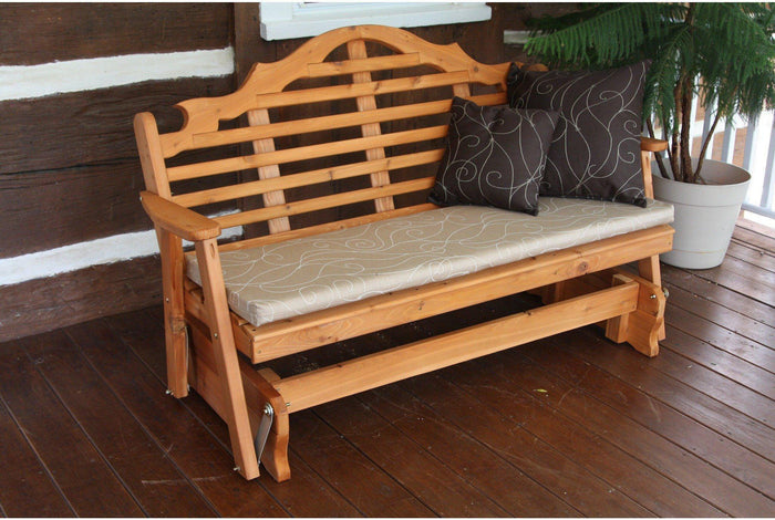 A & L FURNITURE CO. Western Red Cedar 6' Marlboro Glider  - Ships FREE in 5-7 Business days - Rocking Furniture