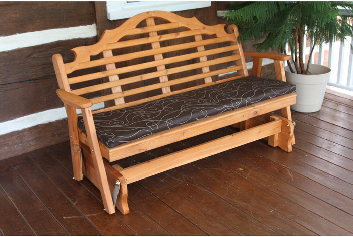 A & L FURNITURE CO. Western Red Cedar 6' Marlboro Glider  - Ships FREE in 5-7 Business days - Rocking Furniture