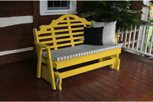 A & L Furniture Co. Yellow Pine 5' Marlboro Glider  - Ships FREE in 5-7 Business days - Rocking Furniture