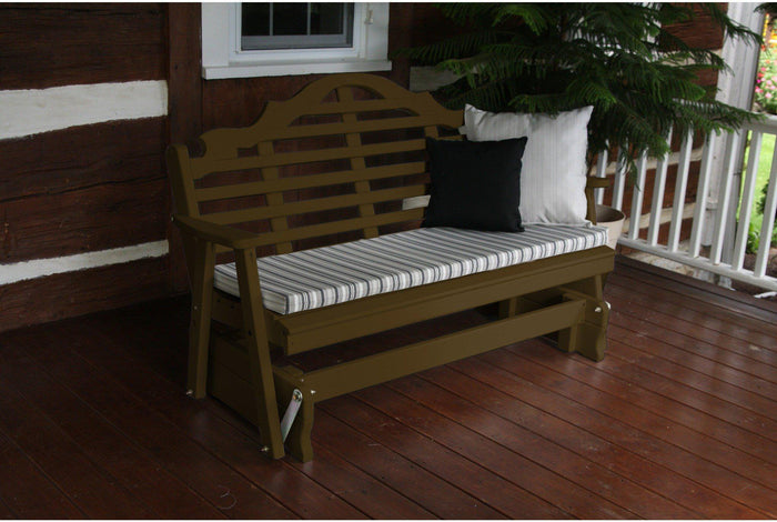 A & L Furniture Co. Yellow Pine 5' Marlboro Glider  - Ships FREE in 5-7 Business days - Rocking Furniture