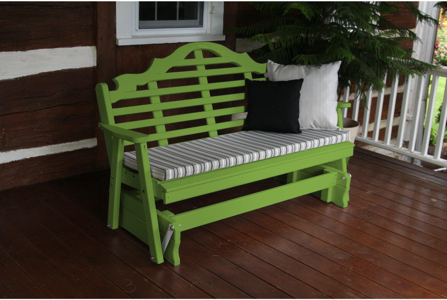 A & L Furniture Co. Yellow Pine 5' Marlboro Glider  - Ships FREE in 5-7 Business days - Rocking Furniture