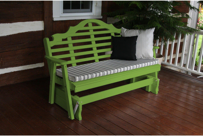 A & L Furniture Co. Yellow Pine 5' Marlboro Glider  - Ships FREE in 5-7 Business days - Rocking Furniture