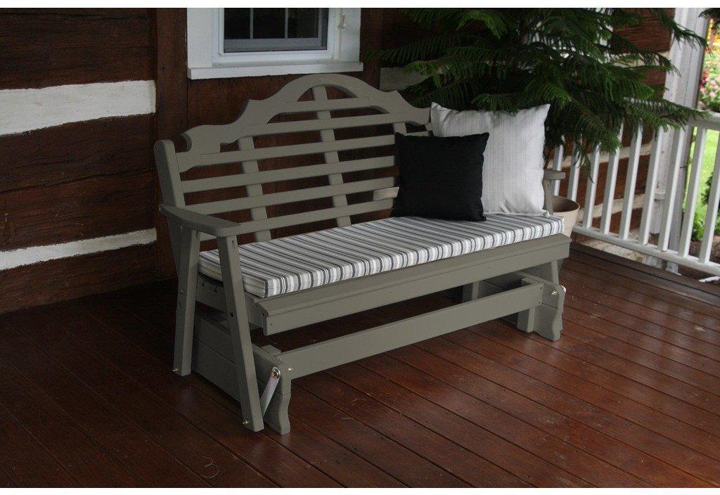 A & L Furniture Co. Yellow Pine 5' Marlboro Glider  - Ships FREE in 5-7 Business days - Rocking Furniture