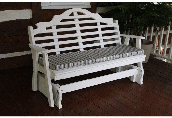 A & L Furniture Co. Yellow Pine 5' Marlboro Glider  - Ships FREE in 5-7 Business days - Rocking Furniture