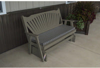 A & L Furniture Co. Yellow Pine 6' Fanback Glider  - Ships FREE in 5-7 Business days - Rocking Furniture