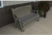 A & L Furniture Co. Yellow Pine 5' Fanback Glider  - Ships FREE in 5-7 Business days - Rocking Furniture