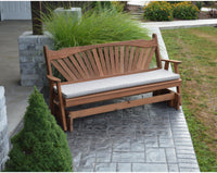 A & L FURNITURE CO. Western Red Cedar 6' Fanback Glider  - Ships FREE in 5-7 Business days - Rocking Furniture