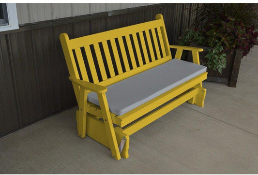 A & L Furniture Co. Yellow Pine 6' Traditional English Glider  - Ships FREE in 5-7 Business days - Rocking Furniture