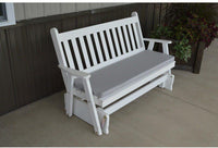 A & L Furniture Co. Yellow Pine 4' Traditional English Glider  - Ships FREE in 5-7 Business days - Rocking Furniture