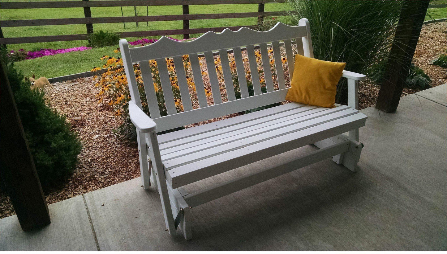 A & L Furniture Co. Yellow Pine 5' Royal English Glider  - Ships FREE in 5-7 Business days - Rocking Furniture