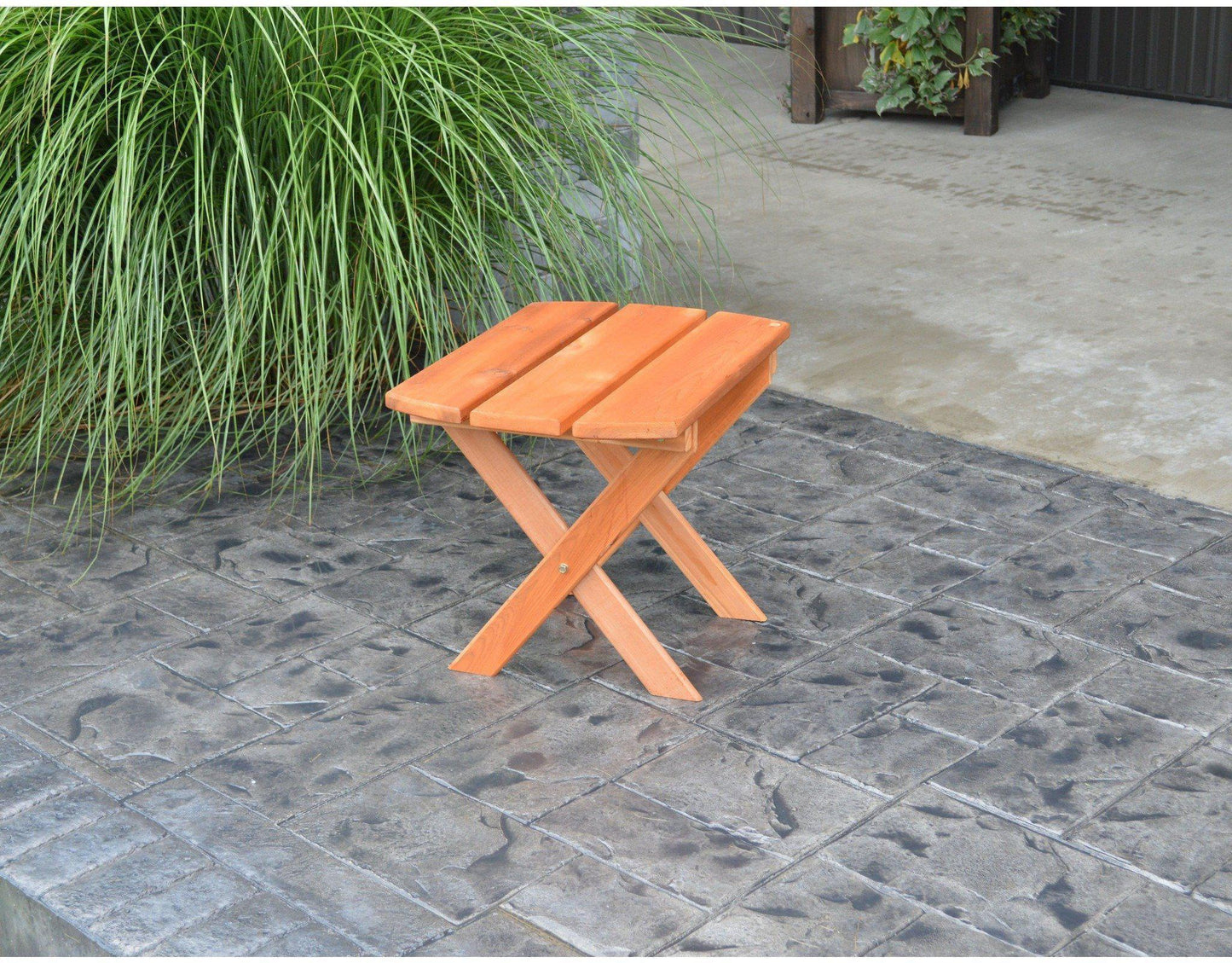A & L FURNITURE CO. Western Red Cedar Folding Oval End Table  - Ships FREE in 5-7 Business days - Rocking Furniture