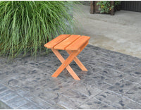 A & L FURNITURE CO. Western Red Cedar Folding Oval End Table  - Ships FREE in 5-7 Business days - Rocking Furniture