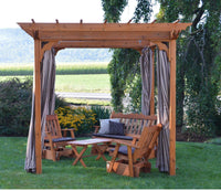 A & L FURNITURE CO. Western Red Cedar 8' x 8' Pergola W/ Swing Hangers  - Ships FREE in 5-7 Business days - Rocking Furniture