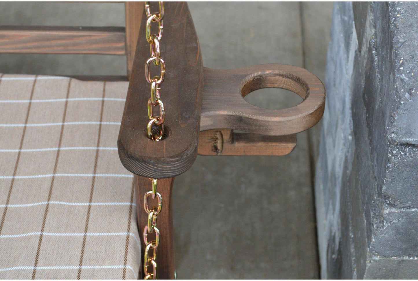 A & L FURNITURE CO. Western Red Cedar Cup Holder  - Ships FREE in 5-7 Business days - Rocking Furniture