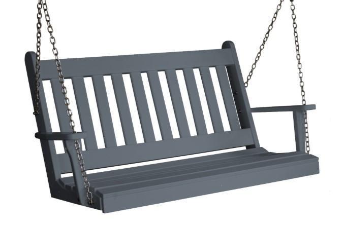 A&L Furniture Traditional English Recycled Plastic 4ft Porch Swing - LEAD TIME TO SHIP 10 BUSINESS DAYS