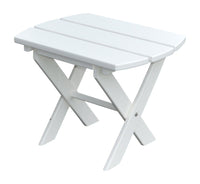 poly folding oval end table white
