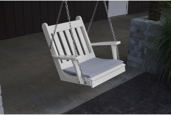 A&L Furniture Co. Traditional English Recycled Plastic 2' Chair Swing  - Ships FREE in 5-7 Business days - Rocking Furniture