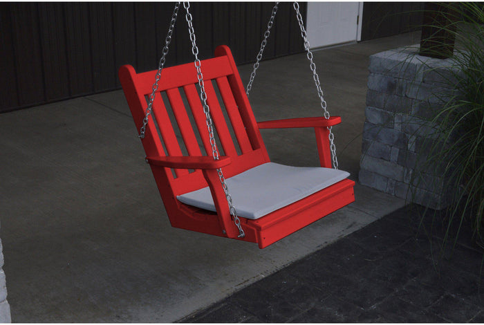 A&L Furniture Co. Traditional English Recycled Plastic 2' Chair Swing  - Ships FREE in 5-7 Business days - Rocking Furniture