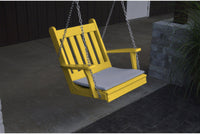 A&L Furniture Co. Traditional English Recycled Plastic 2' Chair Swing  - Ships FREE in 5-7 Business days - Rocking Furniture