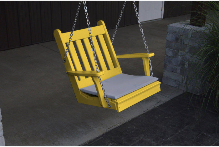 A&L Furniture Co. Traditional English Recycled Plastic 2' Chair Swing  - Ships FREE in 5-7 Business days - Rocking Furniture