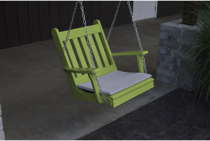 A&L Furniture Co. Traditional English Recycled Plastic 2' Chair Swing  - Ships FREE in 5-7 Business days - Rocking Furniture