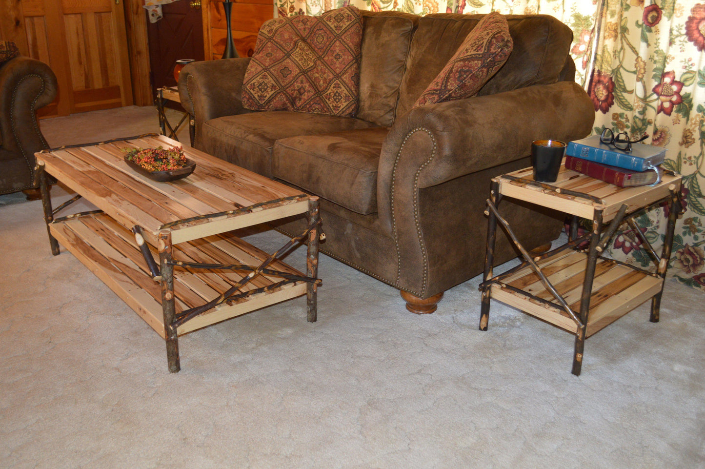 A&L Furniture Co. Amish Hickory Coffee Table with Shelf - LEAD TIME TO SHIP 10 BUSINESS DAYS
