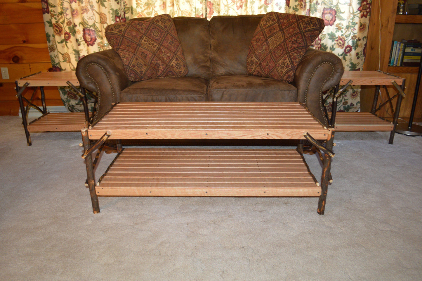 A&L Furniture Co. Amish Hickory Coffee Table with Shelf - LEAD TIME TO SHIP 10 BUSINESS DAYS