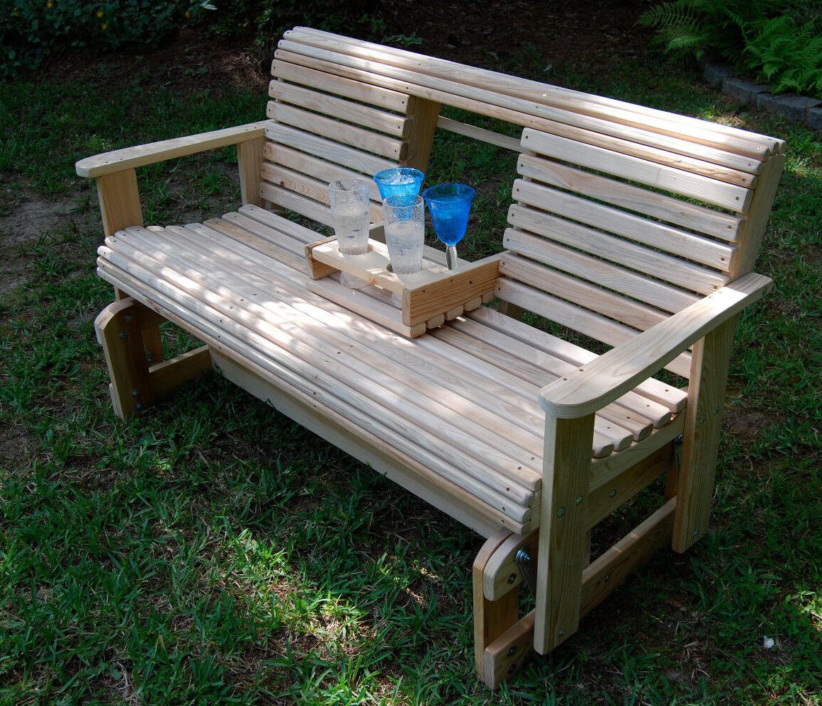 LA Swings Inc. 5 ft Cypress Roll Glider with Flip Cup Holder - LEAD TIME TO SHIP  (UNFINISHED 7 BUSINESS DAYS) - (FINISHED 15 BUSINESS DAYS)
