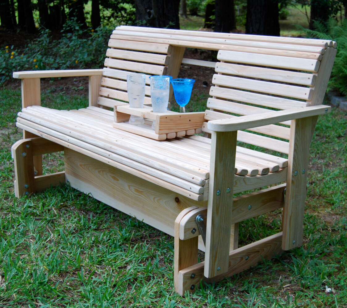 LA Swings Inc. 5 ft Cypress Roll Glider with Flip Cup Holder - LEAD TIME TO SHIP  (UNFINISHED 7 BUSINESS DAYS) - (FINISHED 15 BUSINESS DAYS)