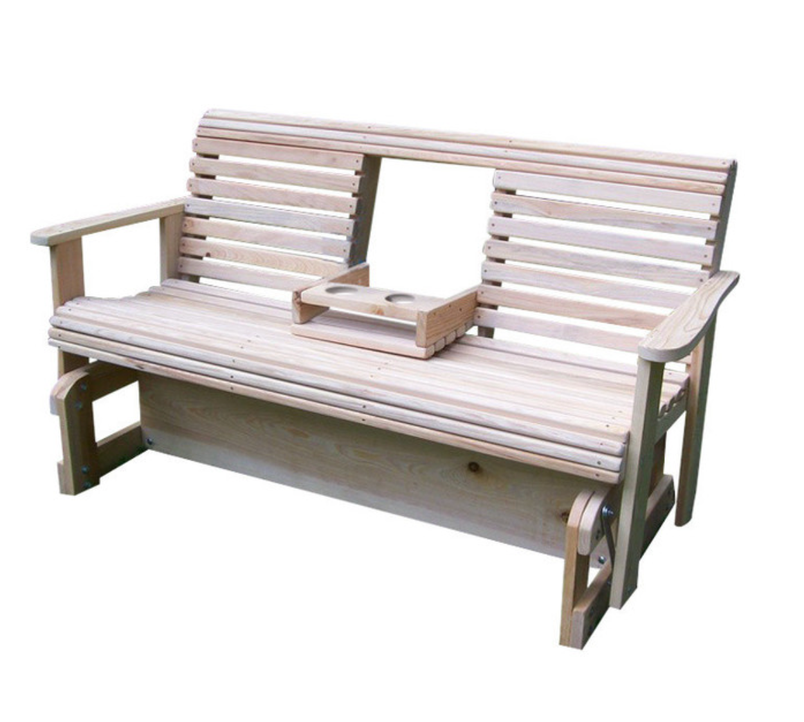 LA Swings Inc. 5 ft Cypress Roll Glider with Flip Cup Holder - LEAD TIME TO SHIP  (UNFINISHED 7 BUSINESS DAYS) - (FINISHED 15 BUSINESS DAYS)