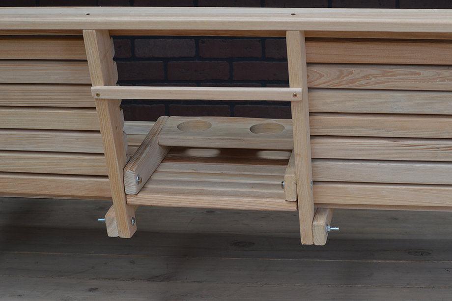 LA Swings Inc. 5ft Cypress Rollback Outdoor Stationary Bench with Flipdown Center Console - LEAD TIME TO SHIP  (UNFINISHED 7 BUSINESS DAYS) - (FINISHED 15 BUSINESS DAYS)