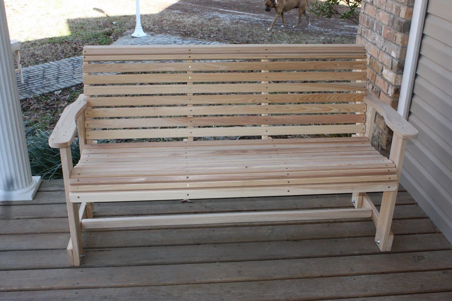 LA Swings Inc. 5ft cypress Rollback Outdoor Stationary Bench - LEAD TIME TO SHIP  (UNFINISHED 7 BUSINESS DAYS) - (FINISHED 15 BUSINESS DAYS)