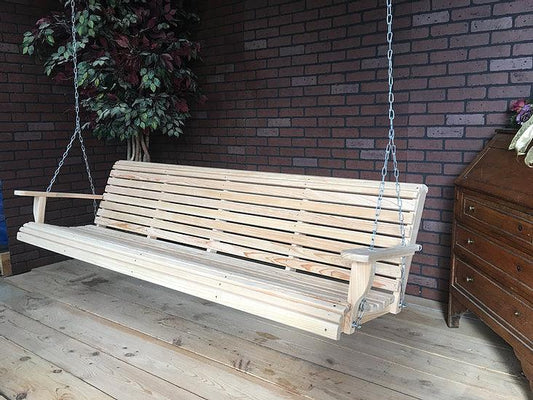 LA Swings Inc. 7ft Cypress Rollback Porch Swing - LEAD TIME TO SHIP  (UNFINISHED 7 BUSINESS DAYS) - (FINISHED 15 BUSINESS DAYS)