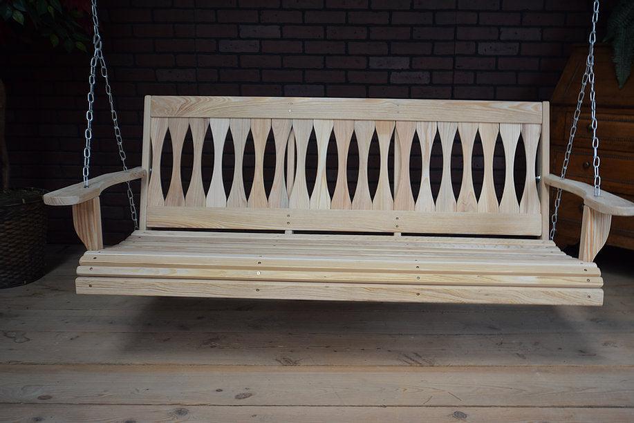 LA Swings Inc 4ft Diamond Back Porch Swing - LEAD TIME TO SHIP  (UNFINISHED 7 BUSINESS DAYS) - (FINISHED 15 BUSINESS DAYS)