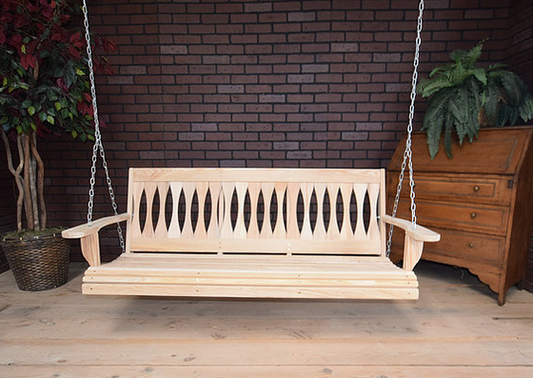 LA Swings Inc 4ft Diamond Back Porch Swing - LEAD TIME TO SHIP  (UNFINISHED 7 BUSINESS DAYS) - (FINISHED 15 BUSINESS DAYS)