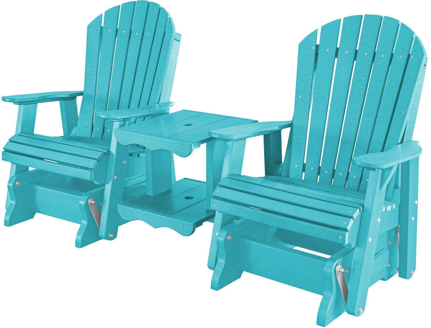 Wildridge Recycled Plastic Heritage Rock-A-Tee Double Seat Adirondack Glider - LEAD TIME TO SHIP 3 WEEKS